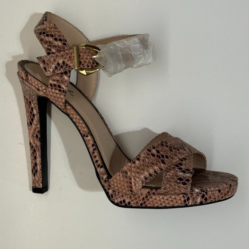 Qupid Snake Print High Heels (New)